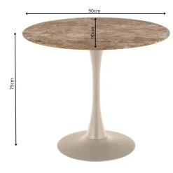 Stół z ceramicznycm blatem 90 cm Malta brąz * Actona Best