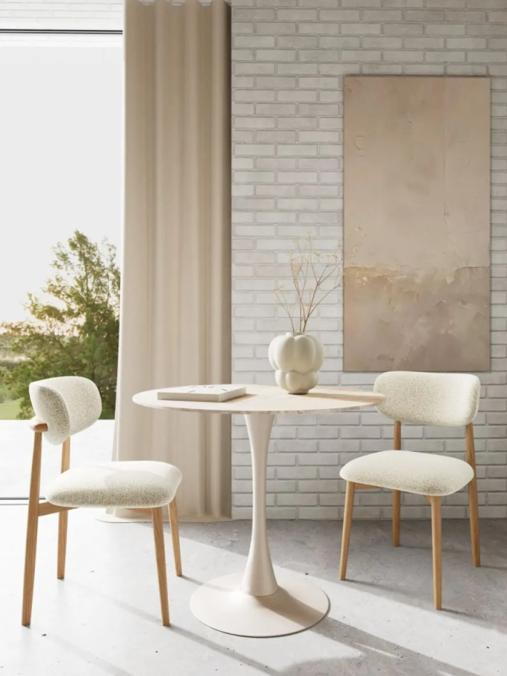 Stół z ceramicznycm blatem 90 cm Malta brąz * Actona Best