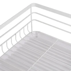 Suszarka do naczyń metalowa z ociekaczem biała