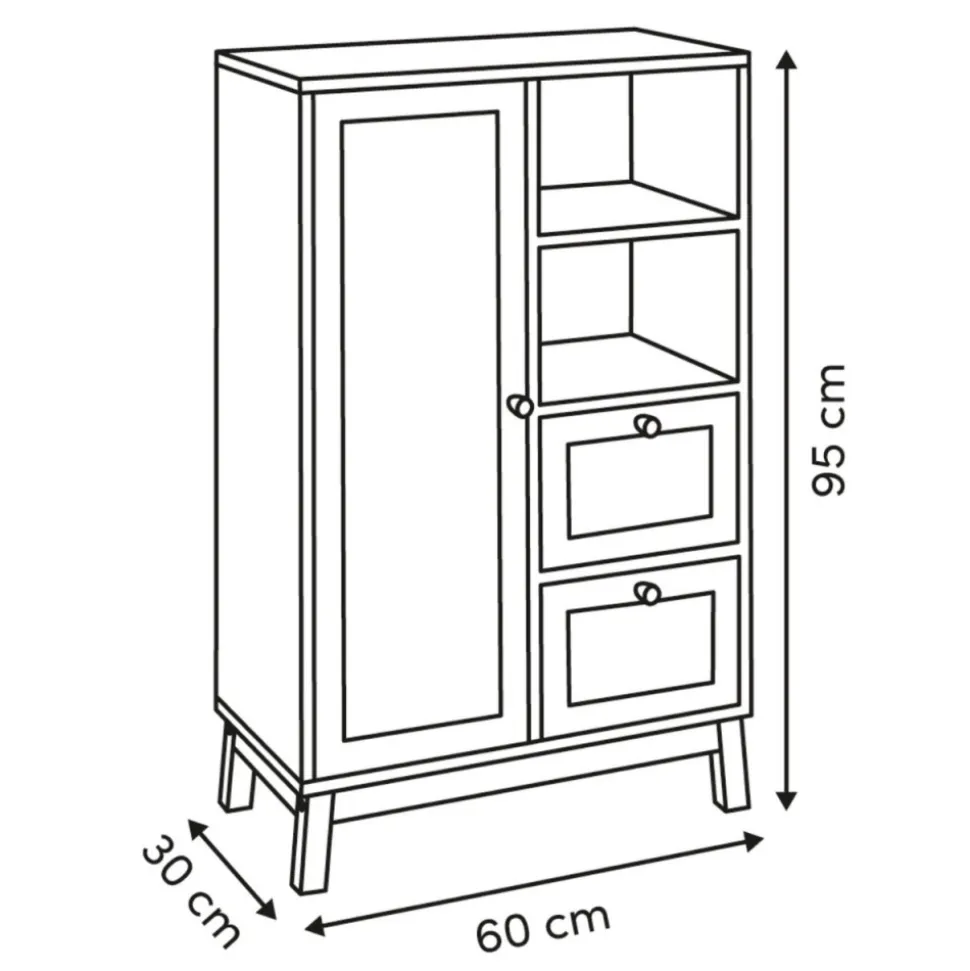 Szafka łazienkowa Cane 95 cm brązowa