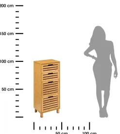 Szafka bambusowa z 4 szufladami Sicela