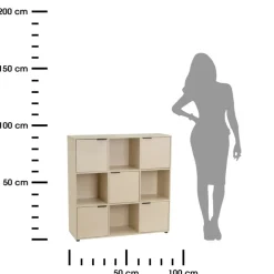Szafka modułowa 5 drzwi z otwartymi półkami LINORA 89x29x90 cm