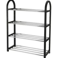 Szafka na buty 4 poziomy czarna 65 cm