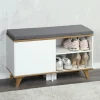 Szafka na buty z siedziskiem biała Nordica Living 77x30xh48 cm