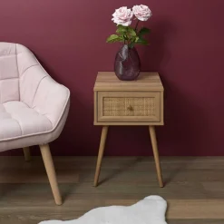 Szafka nocna TIVO boho rattanowe fronty