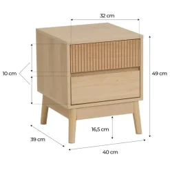 Szafka nocna z dwiema szufladami NAROA 48 cm