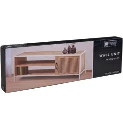Szafka RTV biały metal i drewno 116x33x45 cm