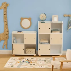 Szafka z 4 półkami Bouli 71 cm beżowa