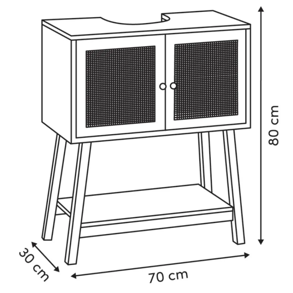 Szafka łazienkowa Cane pod umywalkę 70 cm brązowa * 5five Simply Smart Outlet