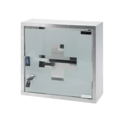 Szafka medyczna metalowa srebrna 30x30cm * Bathroom Solutions Outlet