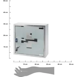Szafka medyczna metalowa srebrna 30x30cm * Bathroom Solutions Outlet