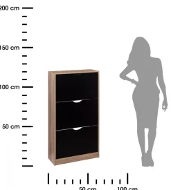 Szafka na buty 3 uchylne półki czarna * 5five Simply Smart Clearance