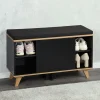 Szafka na buty z siedziskiem czarna Nordica Living 77x30h48 cm * Kesper Hot