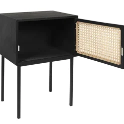 Szafka nocna Rio czarna rattanowy front * HowHomely Discount