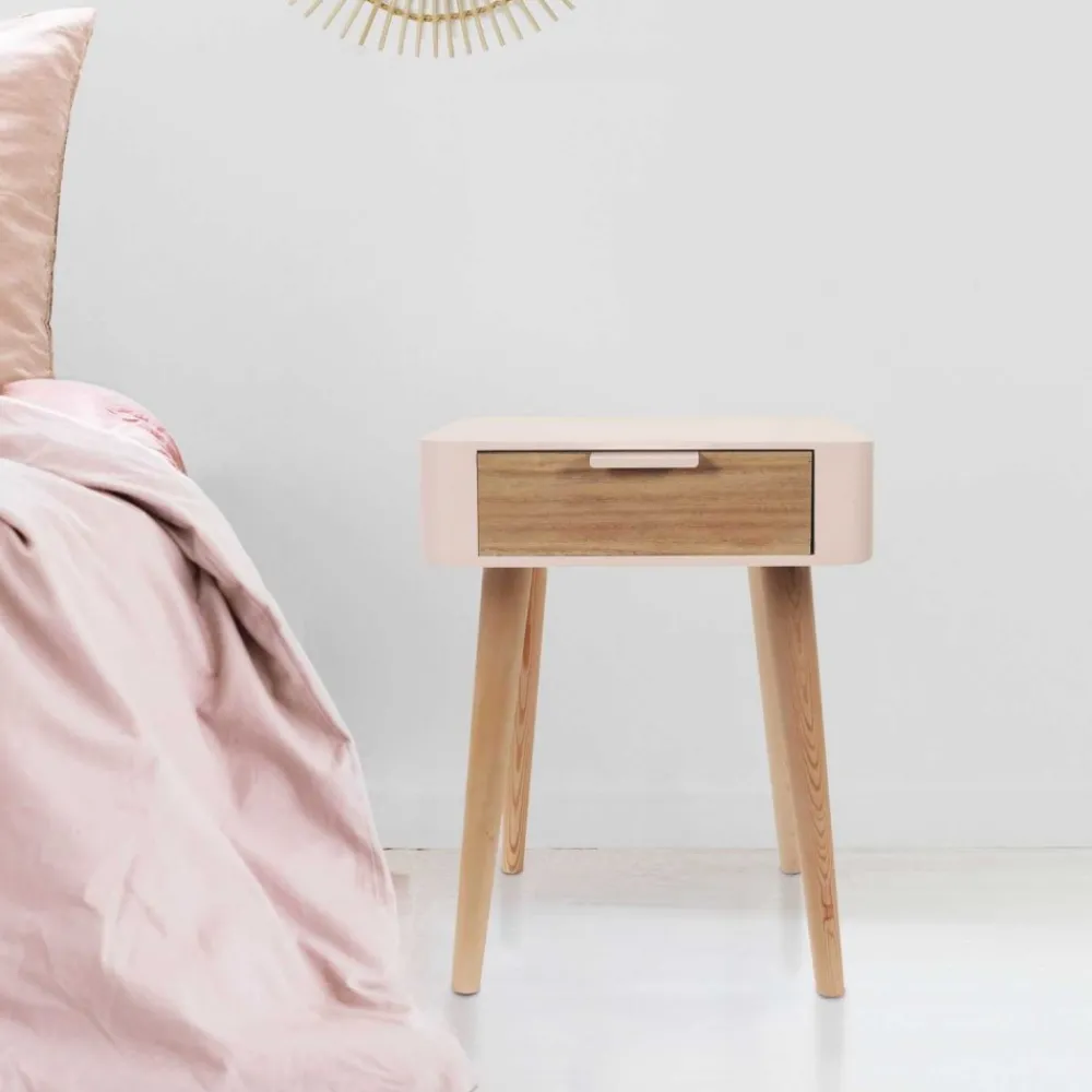 Szafka nocna WENDY z szufladą pink róż * HowHomely Online