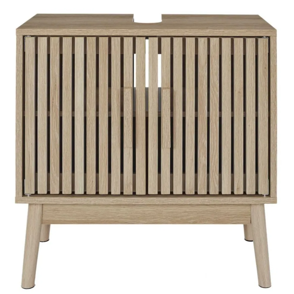 Szafka pod umywalkę LINEA – lamele, dąb artisan * HowHomely