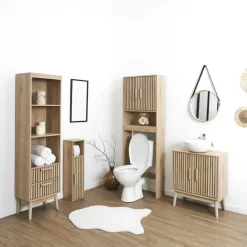 Szafka pod umywalkę LINEA – lamele, dąb artisan * HowHomely