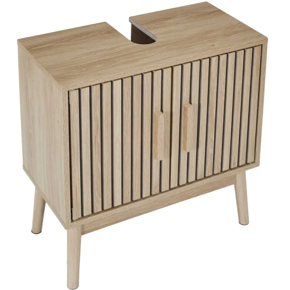Szafka pod umywalkę LINEA – lamele, dąb artisan * HowHomely