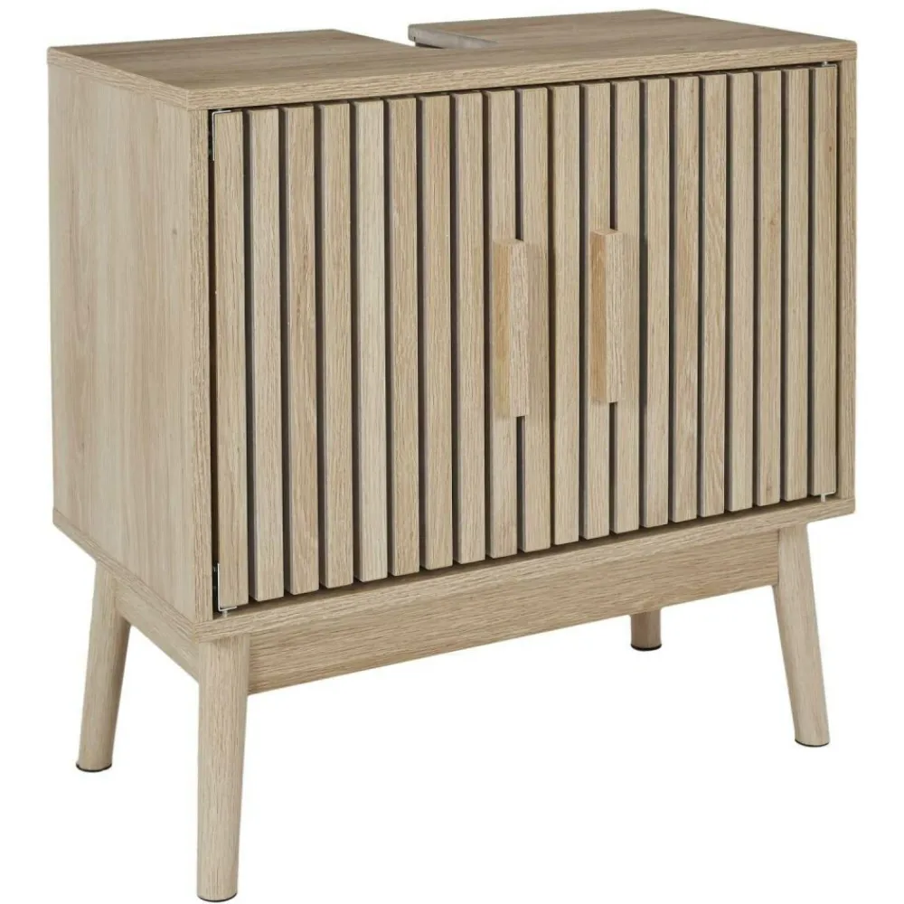 Szafka pod umywalkę LINEA – lamele, dąb artisan * HowHomely