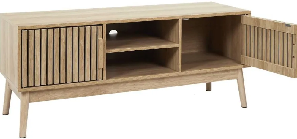 Szafka RTV LINEA ryflowane fronty 117 cm * HowHomely Hot