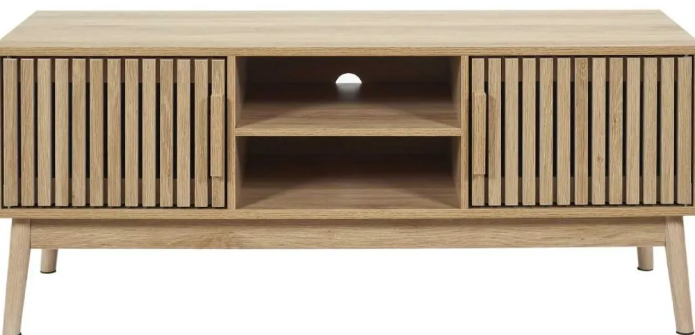 Szafka RTV LINEA ryflowane fronty 117 cm * HowHomely Hot