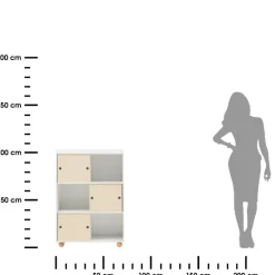Szafka z 6 półkami Bouli 101 cm beżowa * Atmosphera Online