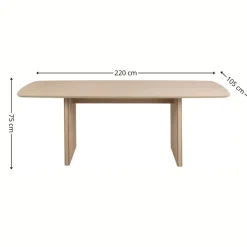 Szeroki stół z lamelowymi nogami Christo 220 cm