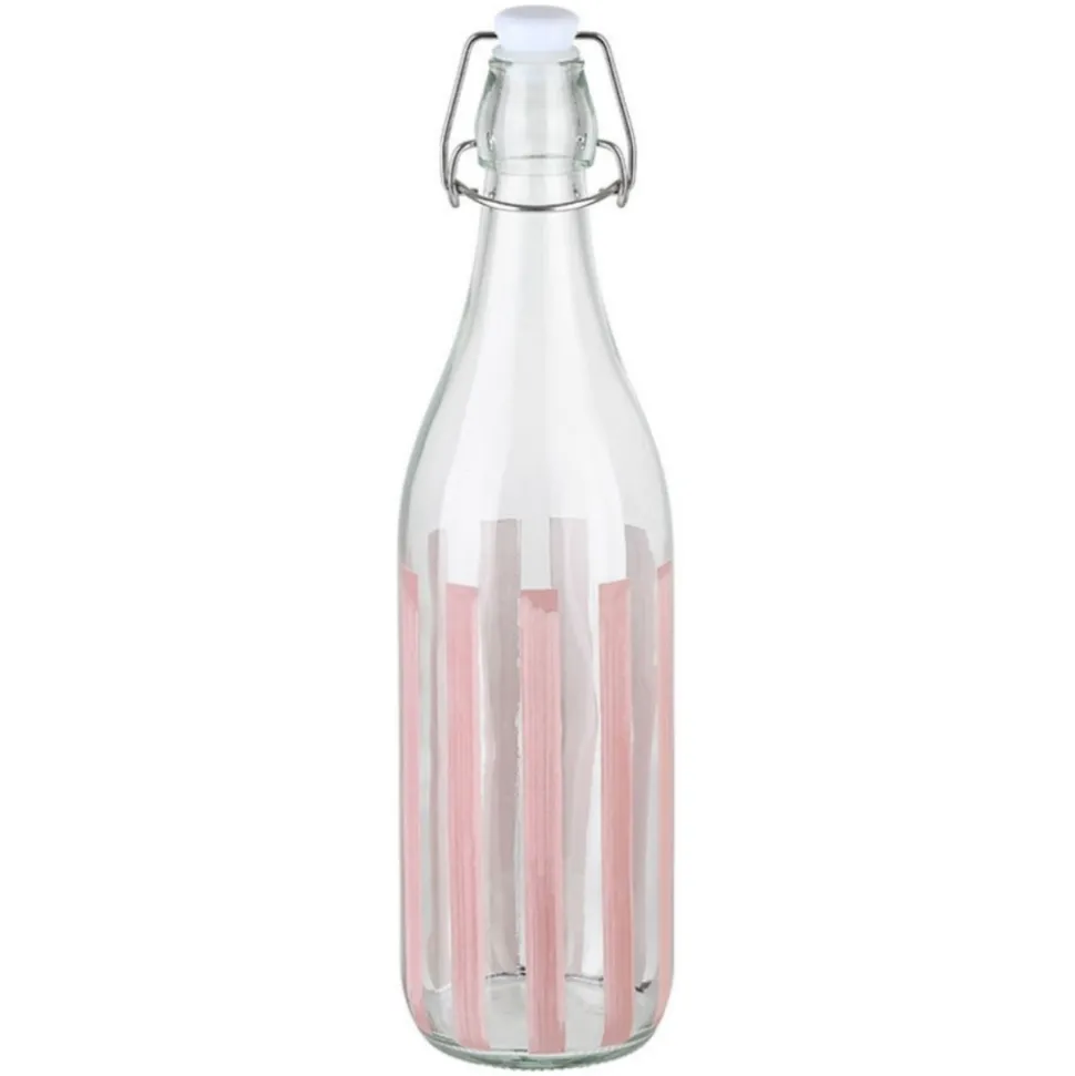 Szklana butelka Ligne 1000 ml różowa