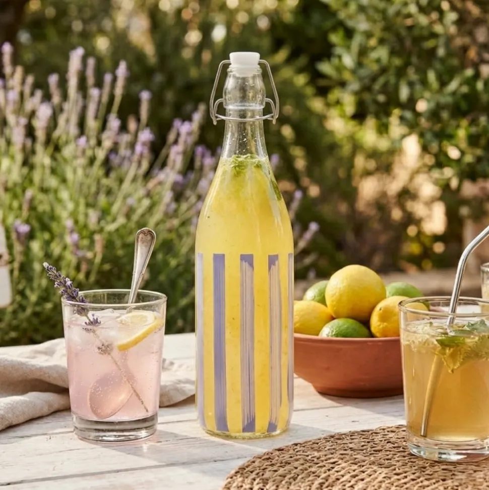 Szklana butelka Ligne 1000 ml niebieska
