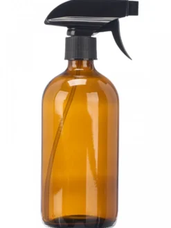 Szklana butelka 500 ml ze spryskiwaczem bursztynowa * BERILO