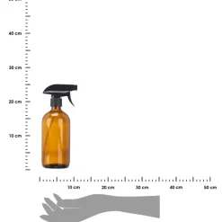 Szklana butelka 500 ml ze spryskiwaczem bursztynowa * BERILO