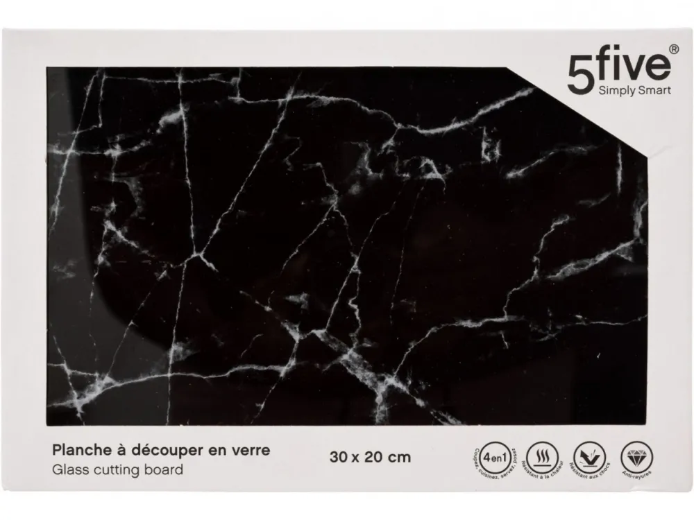 Szklana deska do krojenia 30x20 cm czarna * 5five Simply Smart Clearance