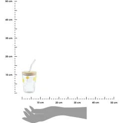 Szklanka do wody ze słomką w cytryny 420 ml