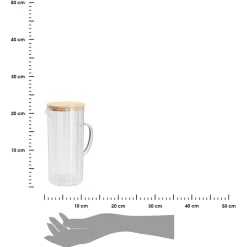 Szklany dzbanek z bambusową pokrywką 1,4l