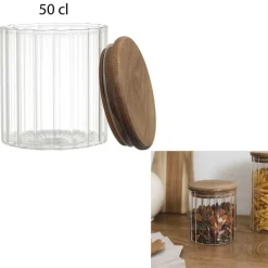 Szklany słoik Arno z akacjową pokrywką 500 ml