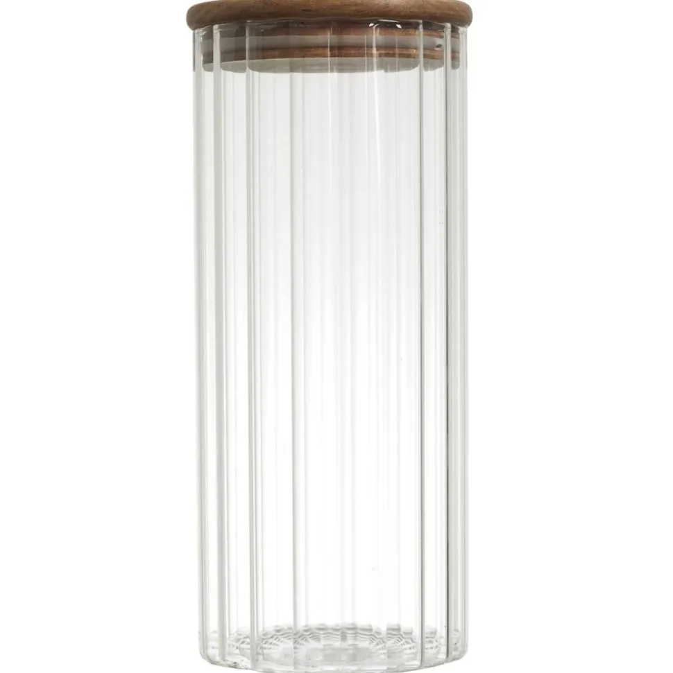 Szklany słoik Arno z akacjową pokrywką 1100 ml