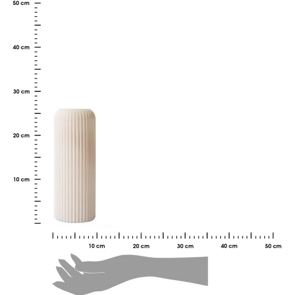Szklany wazon Fjord 4 jasny beż 25 cm