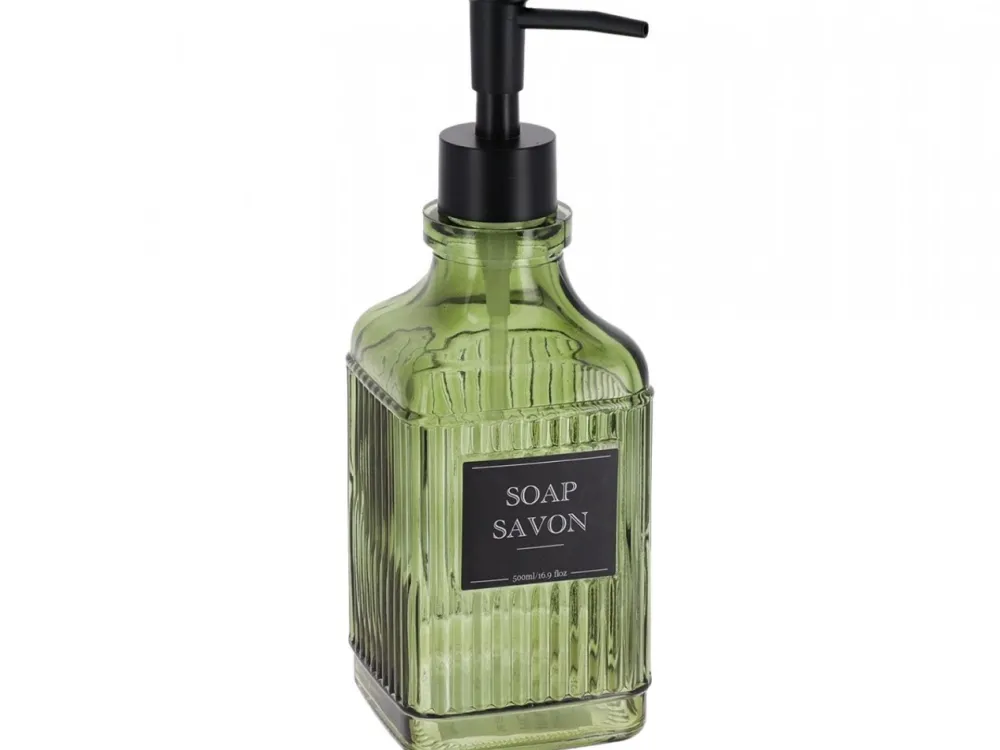 Szklany dozownik na mydło SAVON 500 ml zielony * TENDANCE Sale