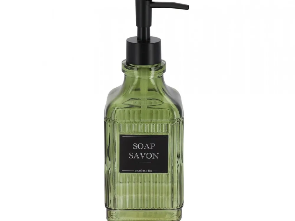 Szklany dozownik na mydło SAVON 500 ml zielony * TENDANCE Sale