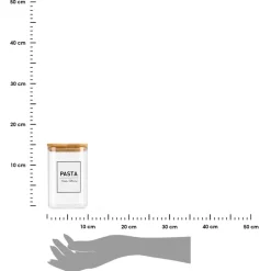 Szklany pojemnik na makaron z bambusową pokrywką 1.2l * VIVALTO Sale