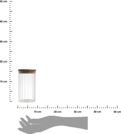 Szklany słoik Arno z akacjową pokrywką 700 ml * HowHomely Discount