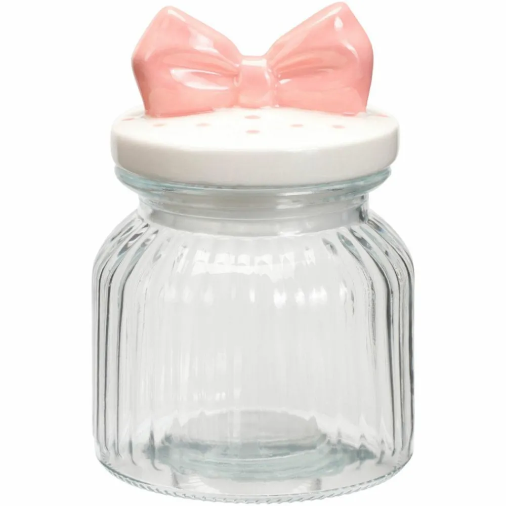 Szklany słoik do przechowywania z ozdobną pokrywką 680 ml * HowHomely Outlet
