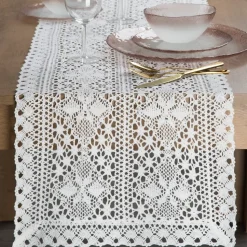 Szydełkowy bieżnik MARY 40x140 cm biały