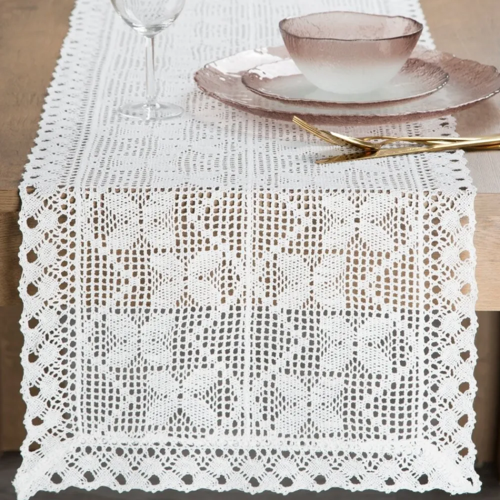 Szydełkowy bieżnik MARTHA 40x180 cm biał * EUROFIRANY B.B. Choczyńscy Sp.J. Online