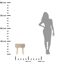 Taboret Adriel beżowy velvet