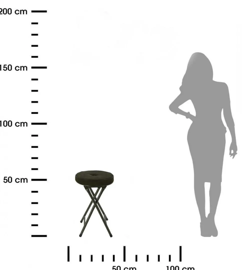 Taboret składany tapicerowany ciemna zieleń 49 cm