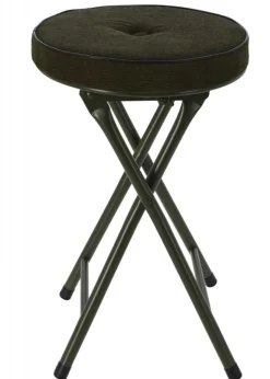 Taboret składany tapicerowany ciemna zieleń 49 cm