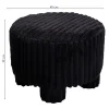 Taboret tapicerowany czarny sztruks 40x40x29 cm * H&S Decoration Outlet
