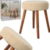 Taboret tapicerowany kremowy 35x35xh45 cm * H&S Decoration Discount