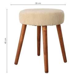 Taboret tapicerowany kremowy 35x35xh45 cm * H&S Decoration Discount